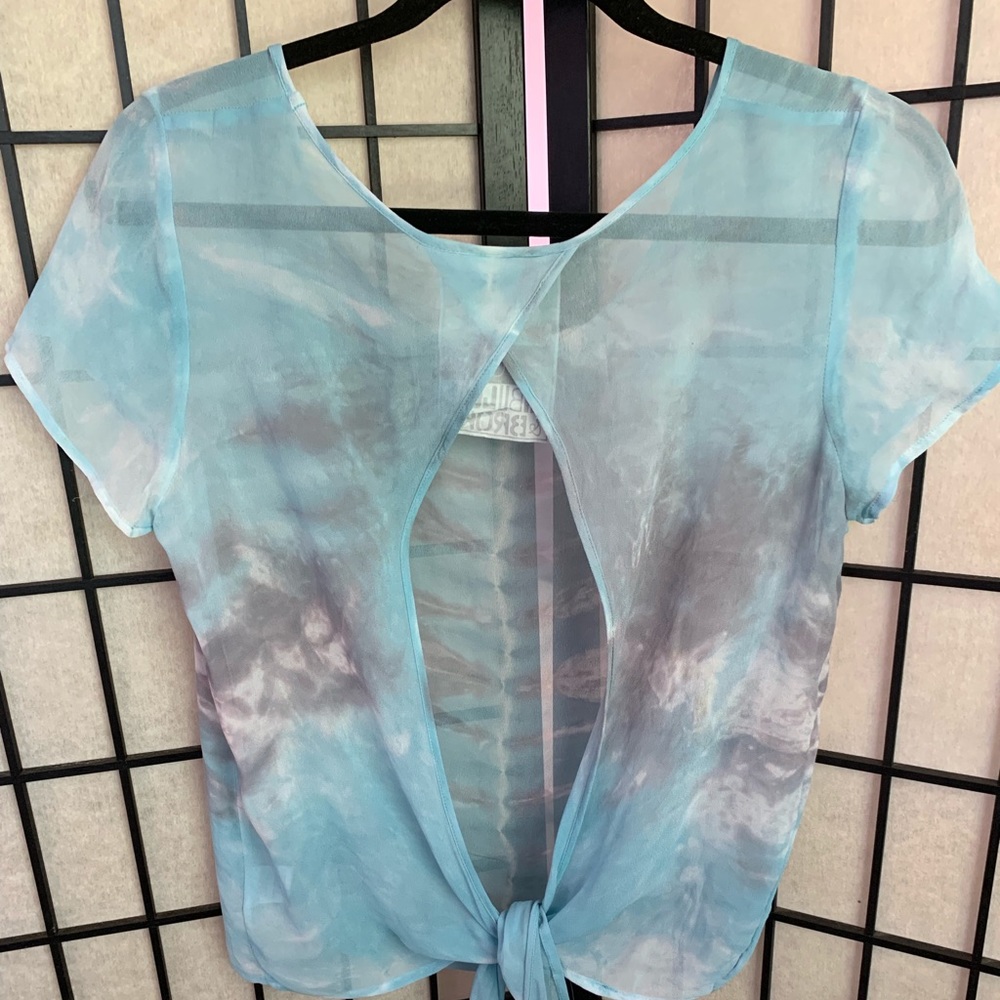 Young fabulous and broke open back sky blue top